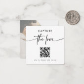 Moderne foto Leg de liefde QR Code Table Kaarten Notitiekaartje (Voorkant / Achterkant in situ)