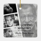 Moderne foto levensverhaal collage gedenkteken keramisch ornament (Achterkant)