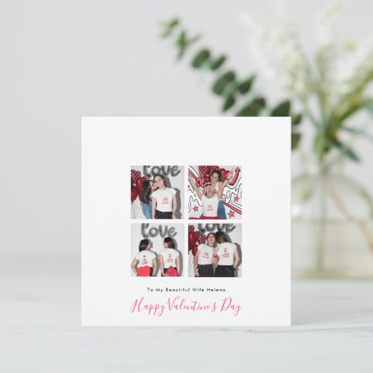 Moderne foto LGBT Lesbian Love Wife Valentijn Feestdagenkaart (Staand voorkant)