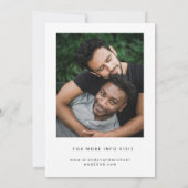 Moderne Foto LGBTQ Trouwherinnering Save The Date (Achterkant)