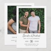 Moderne Foto LGBTQ Trouwherinnering Save The Date (Voorkant / Achterkant)