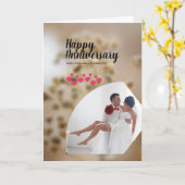 Moderne foto Liefde Man Vrouw Gelukkig Jubileum Kaart (Gele Bloem)