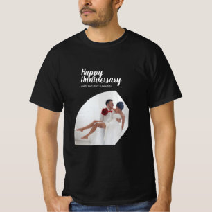 Moderne foto Liefde Man Vrouw Gelukkig Jubileum T-shirt