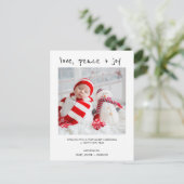 Moderne foto Liefde Vrede Vreugde Kerst Briefkaart (Staand voorkant)