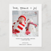 Moderne foto Liefde Vrede Vreugde Kerst Briefkaart (Voorkant)