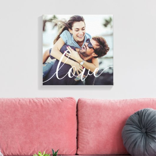 Moderne foto-liefdesscript canvas afdruk (Insitu (Woonkamer))