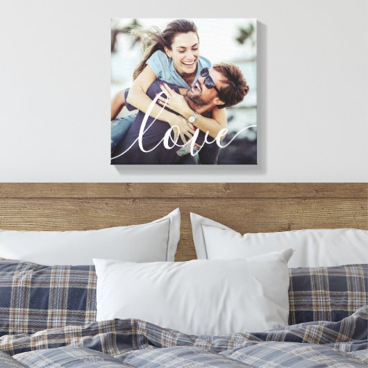 Moderne foto-liefdesscript canvas afdruk (Insitu (Slaapkamer))