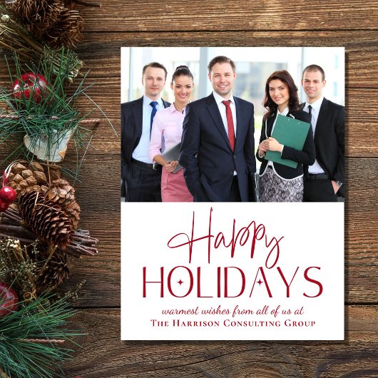 Moderne foto Logo QR Code Corporate Christmas Feestdagenkaart