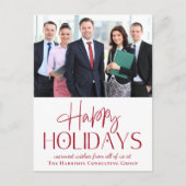 Moderne foto Logo QR Code Corporate Christmas Feestdagenkaart (Voorkant)