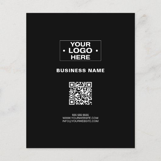 Moderne Foto Logo QR Zwart Zakelijk Flyer (Achterkant)