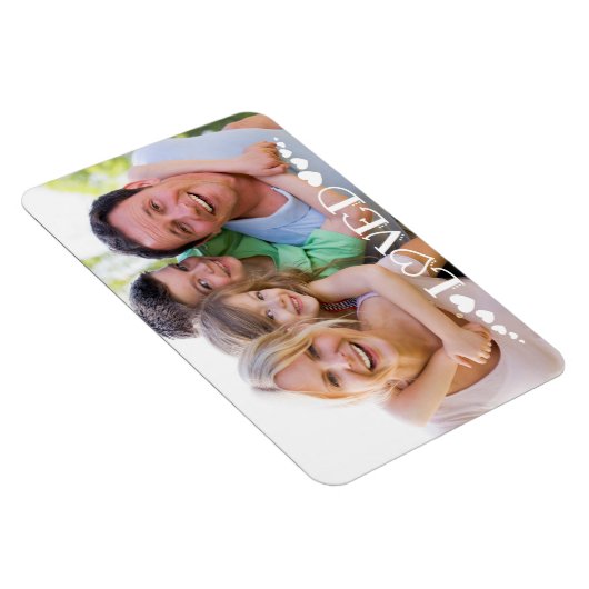 Moderne foto LOVED Typography Hearts Magneet (Rechterzijde)