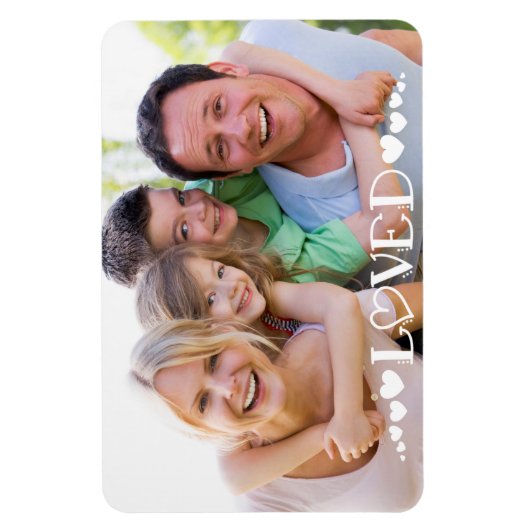 Moderne foto LOVED Typography Hearts Magneet (Verticaal)