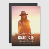 Moderne foto Magnetische Graduation Aankondigingen (Voorkant / Achterkant)