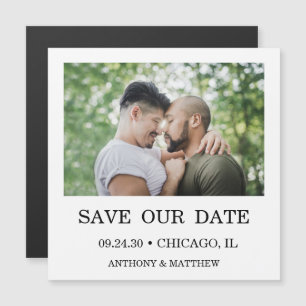 Moderne foto Magnetische LGBTQ Save The Date Kaart Magnetische Uitnodiging
