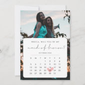 Moderne Foto Maid of Honor voorstel Kalender Kaart (Voorkant)