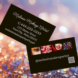 Moderne Foto Make-up Artiest met QR-code Contactkaartje