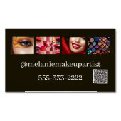 Moderne Foto Make-up Artiest met QR-code Magnetisch Visitekaartje (Voorkant)