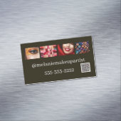 Moderne Foto Make-up Artiest met QR-code Magnetisch Visitekaartje (Voorbeeld)