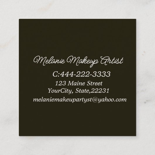 Moderne Foto Make-up Artiest met QR-code Vierkante Visitekaartje (Achterkant)