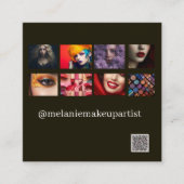 Moderne Foto Make-up Artiest met QR-code Vierkante Visitekaartje (Voorkant)
