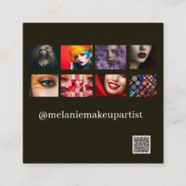 Moderne Foto Make-up Artiest met QR-code Vierkante Visitekaartje
