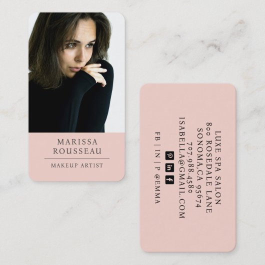 Moderne foto make-up artiest visitekaartje (Voorkant / Achterkant)