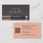 Moderne foto make-up artist QR-code Visitekaartje (Voorkant / Achterkant)
