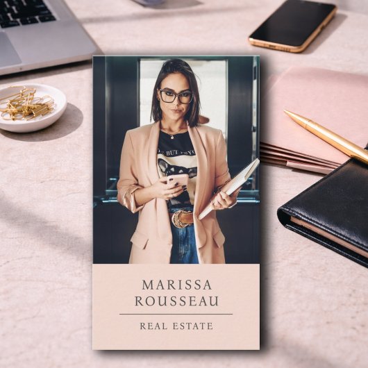 Moderne Foto Makelaar Blush Visitekaartje