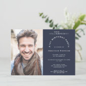 Moderne Foto Man 21ste Enterprise Party Navy Kaart (Staand voorkant)