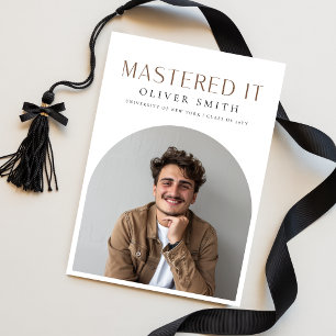Moderne foto-master afstudeeraankondiging briefkaart