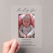 Moderne Foto Meisje Geboorteaankondiging Acryl Kaa Acryl Uitnodigingen (Insitu (Draagbaar))