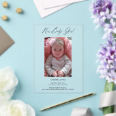 Moderne Foto Meisje Geboorteaankondiging Acryl Kaa Acryl Uitnodigingen (Insitu (Huwelijk))