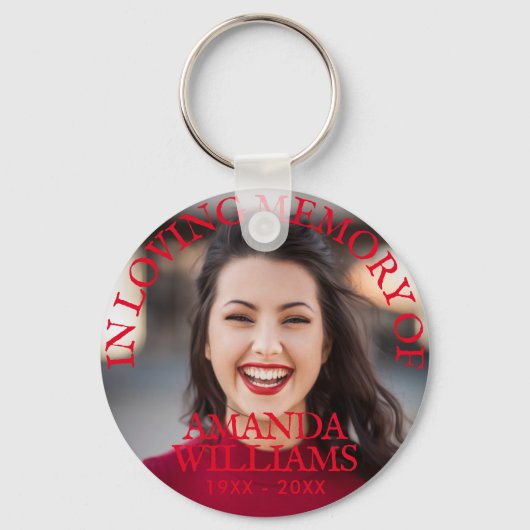 Moderne foto Memorial Keepsakes in Loving Memory Sleutelhanger (Voorkant)