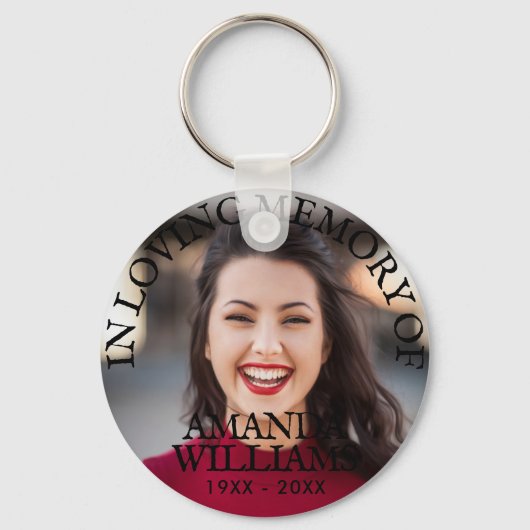 Moderne foto Memorial Keepsakes in Loving Memory Sleutelhanger (Voorkant)