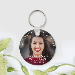 Moderne foto Memorial Keepsakes in Loving Memory Sleutelhanger