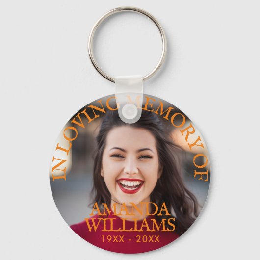 Moderne foto Memorial Keepsakes in Loving Memory Sleutelhanger (Voorkant)