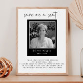 Moderne foto Memorial Saving a Seat Bruiloft teken Poster