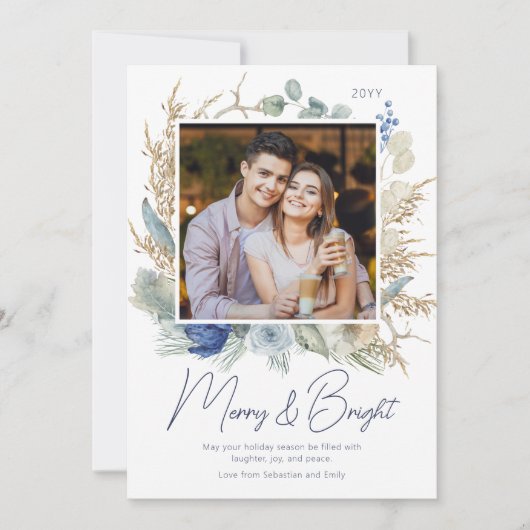 Moderne foto Merry & Bright Boho Floral (Voorkant)