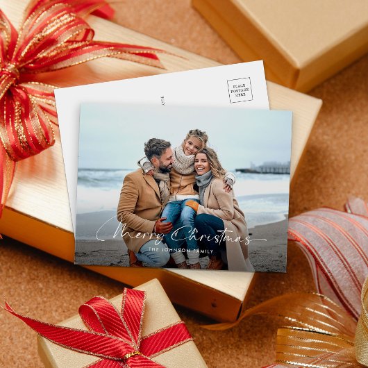 Moderne foto Merry Christmas Holiday Briefkaart