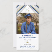 Moderne foto met blauwe diagonale strepen voor afs aankondiging (Voorkant)