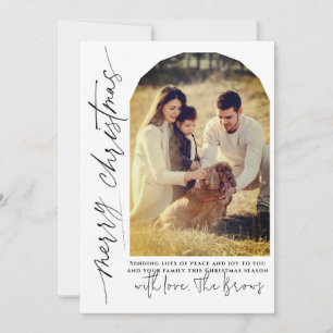 Moderne foto met boog feestdagenkaart