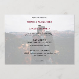 Moderne foto met bordeauxrood bruiloft - Horizonta Kaart