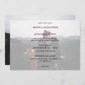 Moderne foto met Bourgogne bruiloft - Horizontaal Kaart (Voorkant / Achterkant)