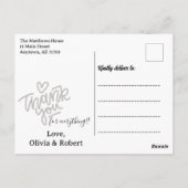 Moderne foto met briefing Dank u Briefkaart (Achterkant)