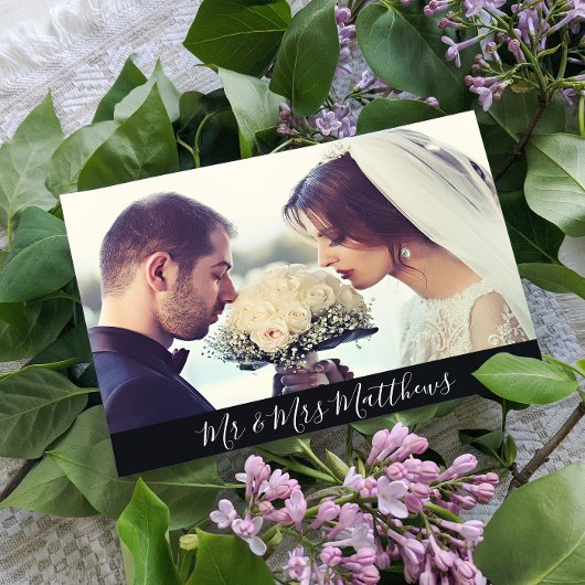 Moderne foto met briefing Dank u Briefkaart