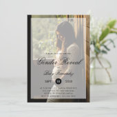 Moderne Foto met Chic Script Gender onthullen Part Kaart (Staand voorkant)