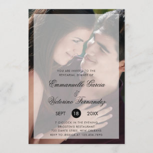Moderne Foto met Chic Script Rehearsal Dinner Kaart