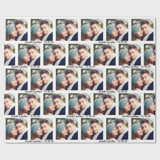 Moderne foto met handgeschreven script aangepaste cadeaupapier (Vlak)