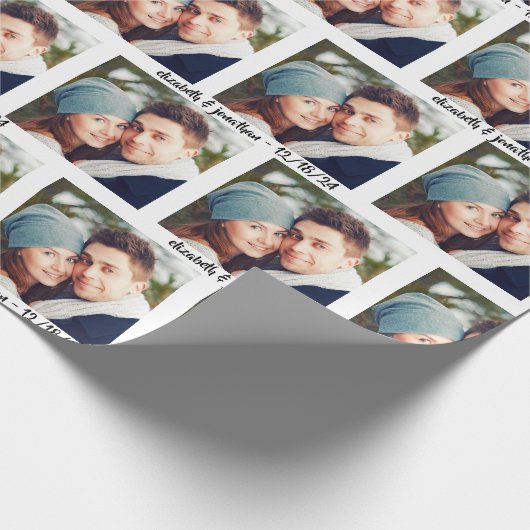 Moderne foto met handgeschreven script aangepaste cadeaupapier (Hoek)