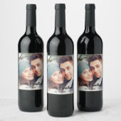 Moderne foto met handgeschreven script aangepaste  wijn etiket (Flessen)